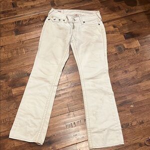 True Religion Women's Off-White Flare Jeans